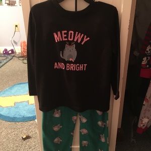 Meowy and Bright Christmas pajamas 4T cat kitty